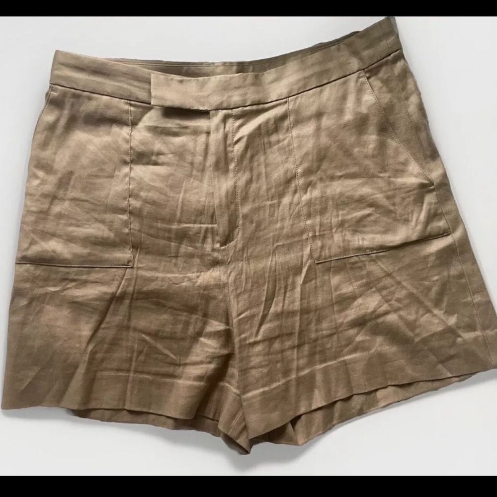 Banana Republic Linen/Cotton NWT Utility Size 14 R Zip Up Button & Pocket Shorts
